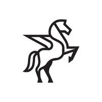 Pegasus, Logo, Symbol, Silhouette schwarz und Weiß Farbe Design vektor