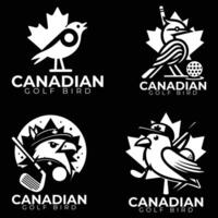 uppsättning av kanadensisk golf fåglar logotyp, ikon, minimal logotyp, silhuett, illustration uppsättning av kanadensisk golf fåglar logotyp, ikon, minimal logotyp, silhuett, illustration vektor