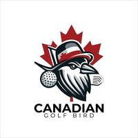 kanadensisk golf fågel logotyp, ikon, minimal logotyp, silhuett, illustration vektor
