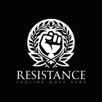 Widerstand Logo Design, Widerstand minimal Logo Design, Symbol, schwarz und Weiß Farbe vektor