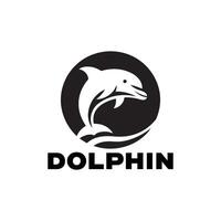 Delfin Springen Logo Symbol Illustration auf Weiß Hintergrund Design Stil vektor