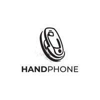 Handy Logo Design, Symbol, minimal Logo, schwarz und Weiß Farbe vektor