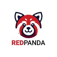 röd panda logotyp design stil vektor