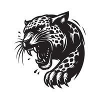 Leopard Illustration Design schwarz und Weiß Farbe vektor