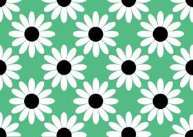sömlös daisy mönster på ljus grön bakgrunder vektor