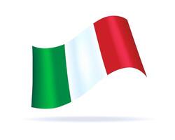 glänzend Satin- Italienisch Flagge winken im das Luft vektor