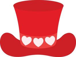 einfach Symbol von rot Valentinstag Hut vektor
