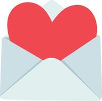 Symbol von Brief Briefumschlag mit rot Herz vektor