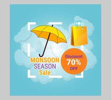 monsun säsong försäljning baner vektor