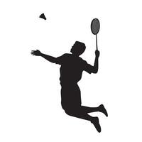 Badminton Spieler Silhouette Design. Sport Zeichen und Symbol. vektor