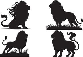 lejon uppsättning. lejon uppsättning illustration vektor