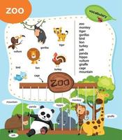 utbildning ordförråd zoo vektorillustration vektor
