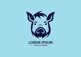 Logo von ein Schwein Kopf Symbol Silhouette Design auf Licht Hintergrund vektor