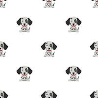 tecknad serie karaktär söt dalmatian hund sömlös mönster bakgrund vektor