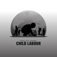 Kind Arbeit Kind Arbeit Poster Welt Tag gegen Kind Arbeit Illustration , Welt Tag gegen Kind Arbeit. Lasst uns bringen Kind Arbeit Nieder Kind Arbeit kreativ Anzeigen Design 12 Juni. vektor