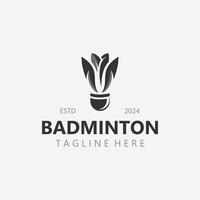badminton fjäderboll logotyp ikon design för sport badminton mästerskap klubb konkurrens vektor