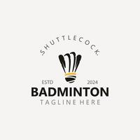 badminton fjäderboll logotyp ikon design för sport badminton mästerskap klubb konkurrens vektor