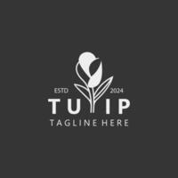 Tulpe Blume Logo mit Blätter Design, geeignet zum Mode, Schönheit Spa und Boutique Emblem Geschäft vektor