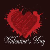 glücklich Valentinstag Tag Banner. rot Herz, Aquarell sprühen. Urlaub Design zum glücklich Valentinstag Tag Gruß Karte, Poster, Banner. vektor