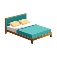 modern doppelt Bett minimalistisch ausgeschnitten eben Illustration vektor