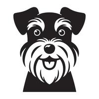 illustration av en Lycklig schnauzer hund ansikte i svart och vit vektor