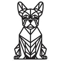 polygonal Hund Gliederung - - geometrisch Französisch Bulldogge Illustration im schwarz und Weiß vektor