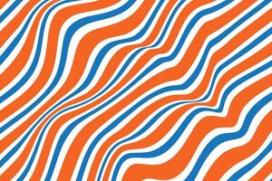 einfach abstrakt Orange Blau Farbe diagonal Linie wellig verzerren Muster ein Blau und Orange Hintergrund mit ein Blau und Orange Muster vektor