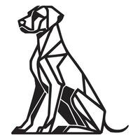 polygonal Hund Gliederung - - geometrisch Rhodesian Ridgeback Hund Illustration im schwarz und Weiß vektor