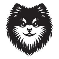 hund ansikte illustration - en stolt pomeranian hund ansikte logotyp begrepp design vektor