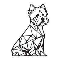 polygonal Hund Gliederung - - geometrisch Westie Hund Illustration im schwarz und Weiß vektor