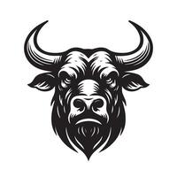 Stier - - ein mürrisch Stier Gesicht Logo Konzept Design Lachen vektor