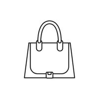 Frauen Tasche stilvoll Linie Symbol Hand schwarz Design. vektor