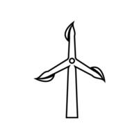 Wind Energie Symbol . Windmühle Illustration unterzeichnen. Wind Leistung Pflanze Symbol. Alternative Energie Logo. vektor