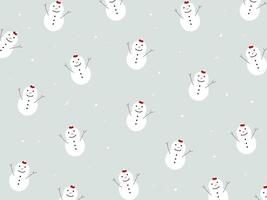 Schnee mans und Schnee Flocken Muster zum Winter Jahreszeit Konzept. Hand gezeichnet isoliert Illustrationen. vektor