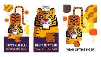 Frohes Neues Jahr. neues Jahr des Tigers. Vektor-Illustration. vektor