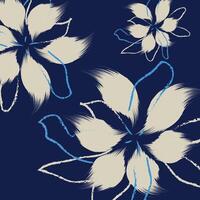 en modern hand teckning mönster textil- tropisk bicolor blomma och löv minitryck djur- geometrisk textil- kläder , illustration vektor