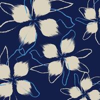 Hand Zeichnung Muster Textil- zum tropisch zweifarbig Blumen Minidruck Tier geometrisch Textil- Kleider , Illustration vektor