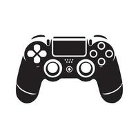 en gaming kontrollant svart och vit silhuett illustration vektor