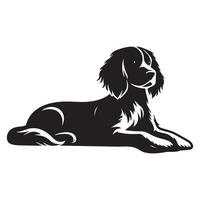 illustration av en springer spaniel avkopplande i svart och vit vektor