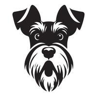 ein überrascht Standard Schnauzer Gesicht Illustration im schwarz und Weiß vektor