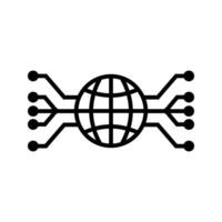 Globus mit elektrisch Schaltkreis, Illustration von Internet Netzwerk Symbol vektor