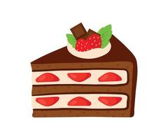 geschnitten Schokolade Kuchen Süss Dessert Zeichnung Illustration vektor