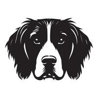 Illustration von ein schützend Englisch Springer Spaniel Hund Gesicht im schwarz und Weiß vektor