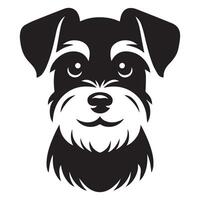 ein liebend Schnauzer Hund Gesicht Illustration im schwarz und Weiß vektor