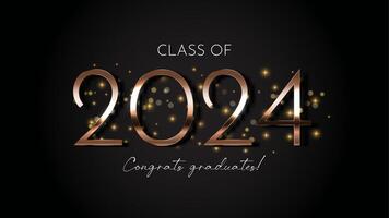 Klasse von 2024 Glückwunsch Absolventen. Illustration vektor