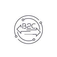 b2c, Business-to-Consumer, Linienvektorsymbol vektor