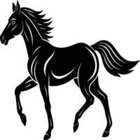 Pferd Silhouette Tier isoliert auf Weiß Hintergrund. schwarz Pferde Grafik Element Illustration. vektor