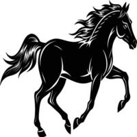 häst silhuett djur- isolerat på vit bakgrund. svart hästar grafisk element illustration. vektor
