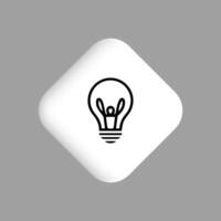 die Glühbirne Symbol auf Licht Hintergrund. Idee Symbol. elektrisch Lampe, Licht, Innovation, Lösung, kreativ Denken, Elektrizität. Umriss, eben Stil. eben Design. vektor