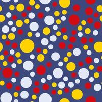 nahtloses Muster rot gelb blaue Kreise auf blauem Hintergrund vektor